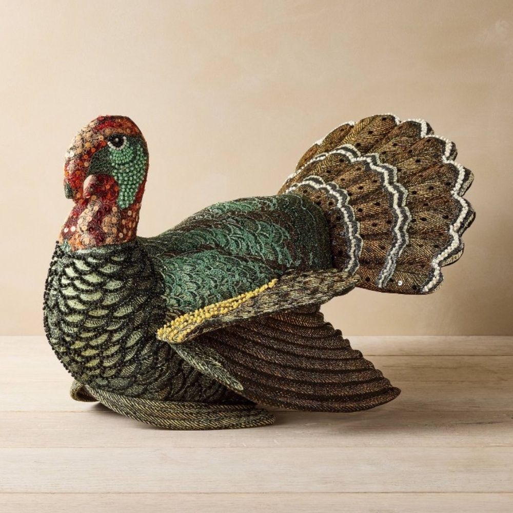 John Derian for Target Beaded Turkey Novelty Pillow